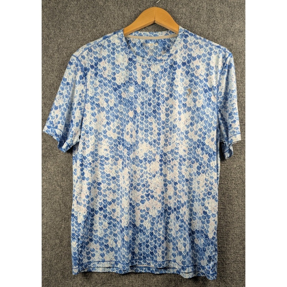 Reel Legends Reel-Tec Men's Medium Blue Fish Scale Performance Fishing T-Shirt